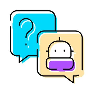 Chatbot assisting customer with frequently asked questions 库存插图