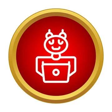 Chatbot assisting with digital information on laptop concept Stock Illustration