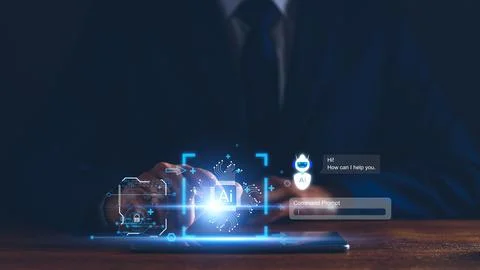 Chatbot for business analysis concept. open AI, Artificial Intelligence. busi Stock Photos
