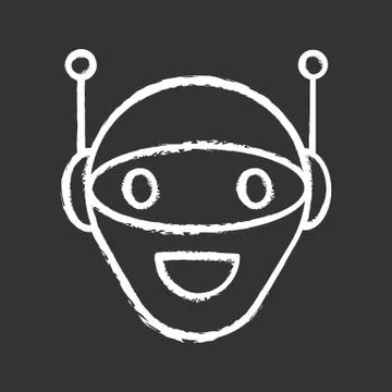 Chatbot chalk icon Stock Illustration