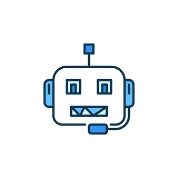 Chatbot Character vector AI Robot concept colored icon Stock Illustration