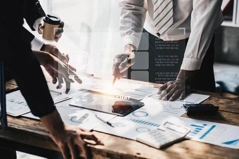 Chatbot Chat with AI, Artificial Intelligence. Business woman using technology Stock Photos