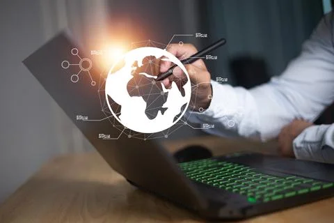 Chatbot Chat with AI, Artificial Intelligence. man using technology smart r.. Stock Photos