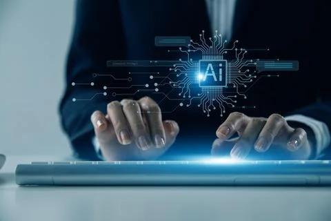 Chatbot Chat with AI, Artificial Intelligence. man using technology smart r.. Stock Photos