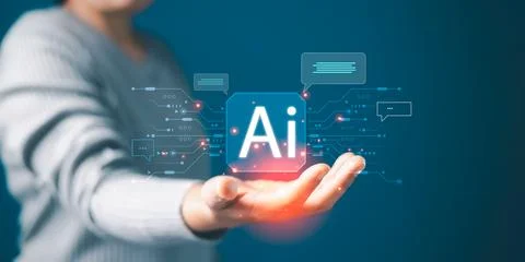 Chatbot Chat with AI, Artificial Intelligence. technology smart robot AI, a.. Stock Photos