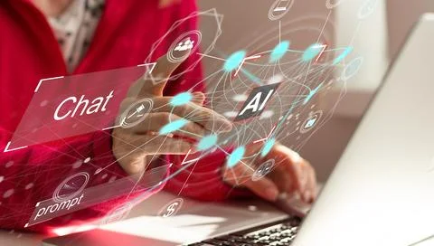 Chatbot Chat AI concept, Artificial Intelligence. Businessman using technology Stock Photos
