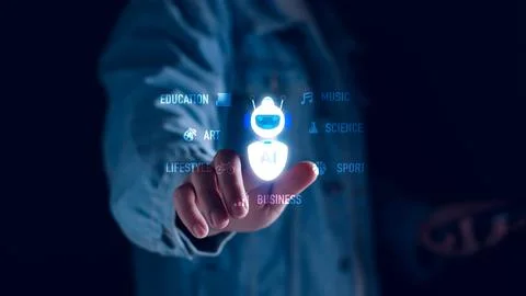 Chatbot Chat concept AI, Artificial Intelligence. businessman using technol.. Stock Photos