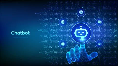Chatbot. Chatbot assistant app. Smart assistant. AI. Artificial intelligenc.. Stock Illustration