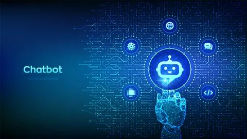 Chatbot. Chatbot assistant app. Smart assistant. AI. Artificial intelligence  Ilustración de archivo