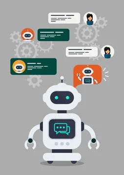 Chatbot chatting artificial intelligence Stock Illustration