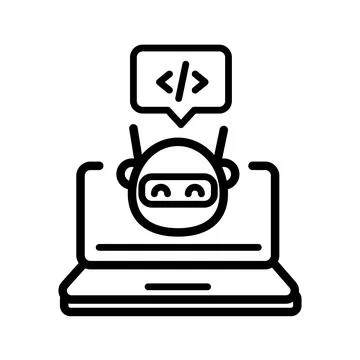 Chatbot coding technology Stock Illustration