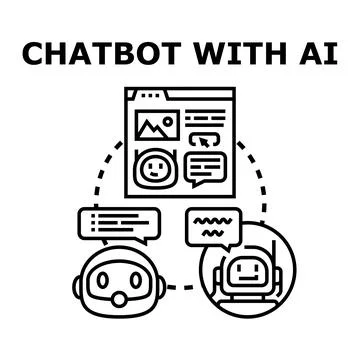 Chatbot communicating with artificial intelligence digital interface 스톡 일러스트