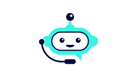 Chatbot, Communication Technology Icon Symbol on White Background Stock Footage 314329594