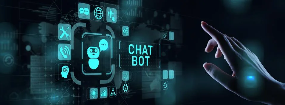 Chatbot computer program designed for conversation with human users over the Stock Photos