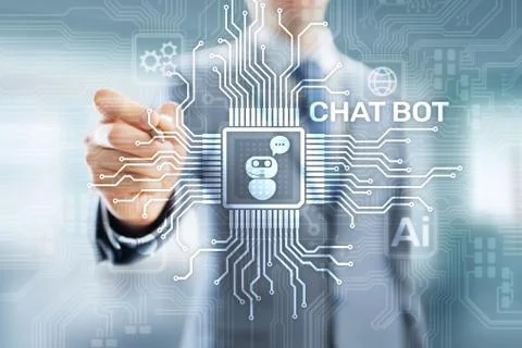 Chatbot computer program designed for conversation with human users over the Stock Photos