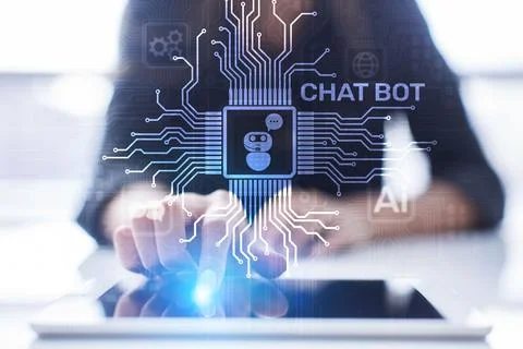 Chatbot computer program designed for conversation with human users over the Stock Photos