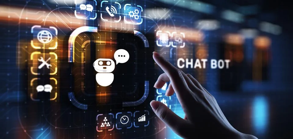 Chatbot computer program designed for conversation with human users over the  Stock-Fotos