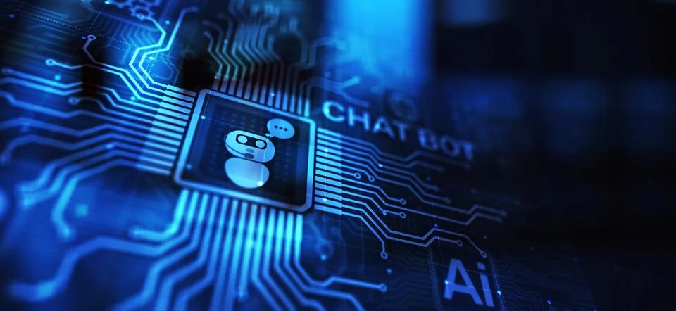 Chatbot computer program designed for conversation with human users over the  Stock Photos
