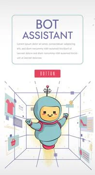 Chatbot concept. AI robot assistant, online customer support. chatting with c Stock Illustration