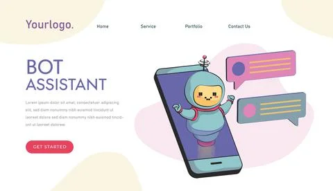 Chatbot concept. AI robot assistant, online customer support. chatting with c Illustrazione stock