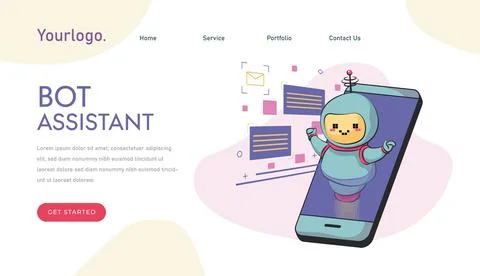 Chatbot concept. AI robot assistant, online customer support. chatting with c Stock Illustration