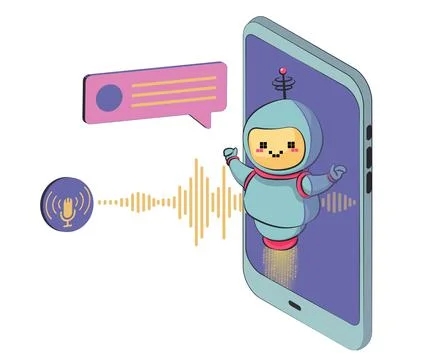 Chatbot concept. AI robot assistant, online customer support. chatting with c Stock Illustration