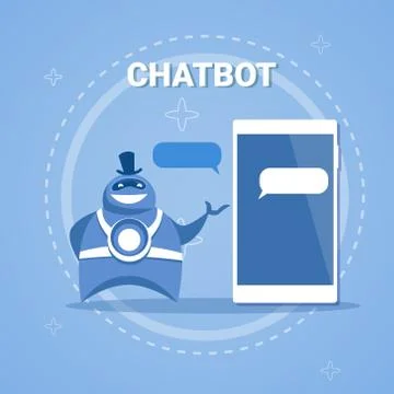 Chatbot Concept Support Robot Technology Digital Chat Bot Application On Smart Stock Illustration