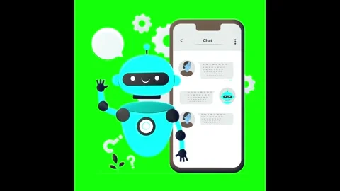 Chatbot conversation Ai Artificial Intelligence technology online service. Stock Footage 294728581