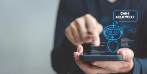 Chatbot conversation Ai Artificial Intelligence technology online customer .. Stock Photos
