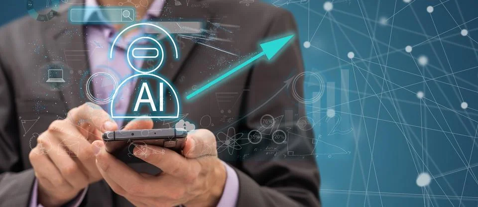 Chatbot conversation Ai Artificial Intelligence technology online customer Stock Photos