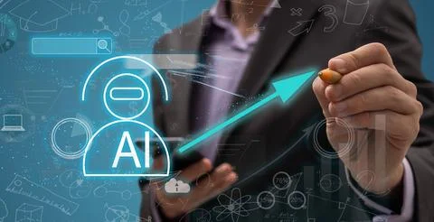 Chatbot conversation Ai Artificial Intelligence technology online customer Stock Photos