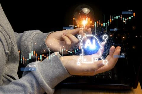 Chatbot conversation Ai Artificial Intelligence technology online customer .. Stock Photos