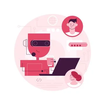 Chatbot customer service abstract concept vector illustration. Illustrazione stock