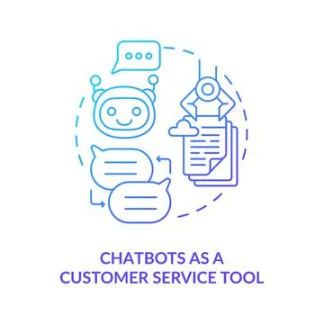 Chatbot as customer service tool blue gradient concept icon Illustrazione stock