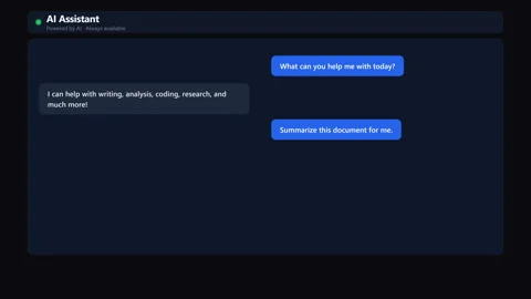 Chatbot Dark Mode Interface Showing Ai Conversation Flow for Digital Produc.. Stock Footage 337088910