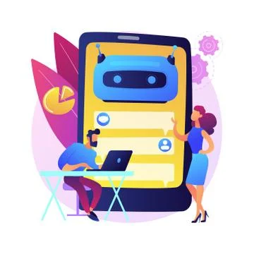 Chatbot development platform abstract concept vector illustration. 스톡 일러스트