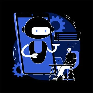 Chatbot development platform abstract concept vector illustration. Stock Illustration