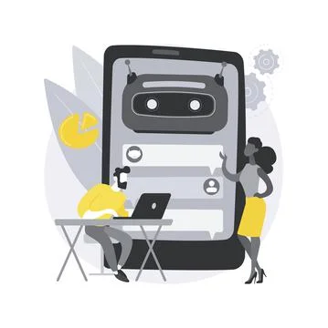 Chatbot development platform abstract concept vector illustration. Stock Illustration