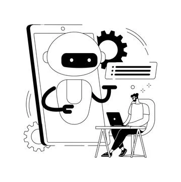 Chatbot development platform abstract concept vector illustration. Illustrazione stock