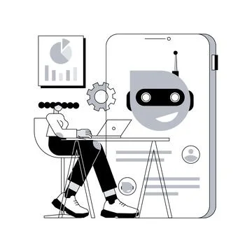 Chatbot development platform abstract concept vector illustration. Stock Illustration