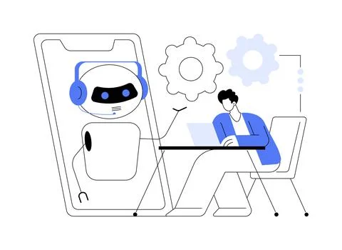 Chatbot development platform abstract concept vector illustration. Stock Illustration