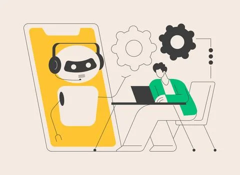 Chatbot development platform abstract concept vector illustration. Stock Illustration