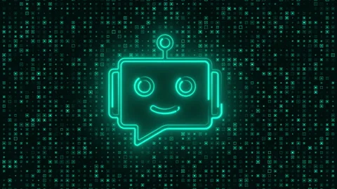 Chatbot with Digital Pixels on Dark Background Stock Footage 340127282