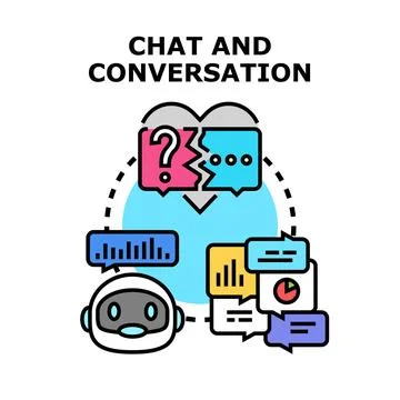 Chatbot engaging in digital chat and conversation process Stock Illustration