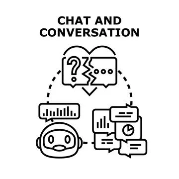 Chatbot engaging in digital chat and conversation process Stock Illustration