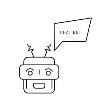Chatbot face outline icon Stock Illustration