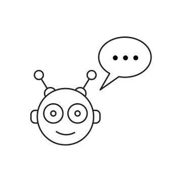 Chatbot face outline icon Stock Illustration