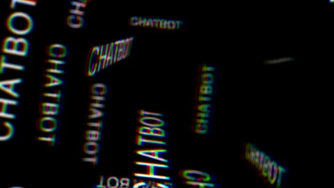 CHATBOT Fly Through 3D Text Keyword Animation Stock Footage 323184076