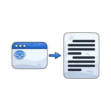 Chatbot generating a text document イラスト素材