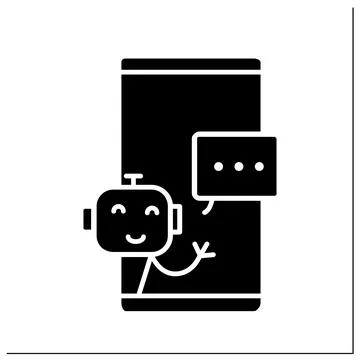 Chatbot glyph icon Stock Illustration